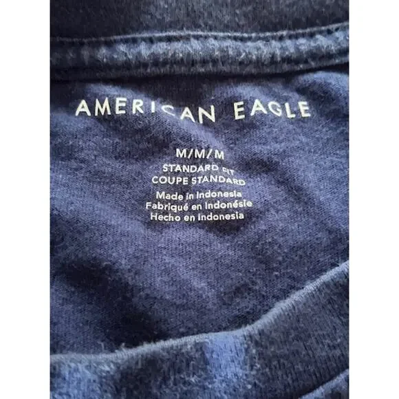 American Eagle Logo T-Shirt Bundle – Blue & Black – Size M - Picture 7 of 8